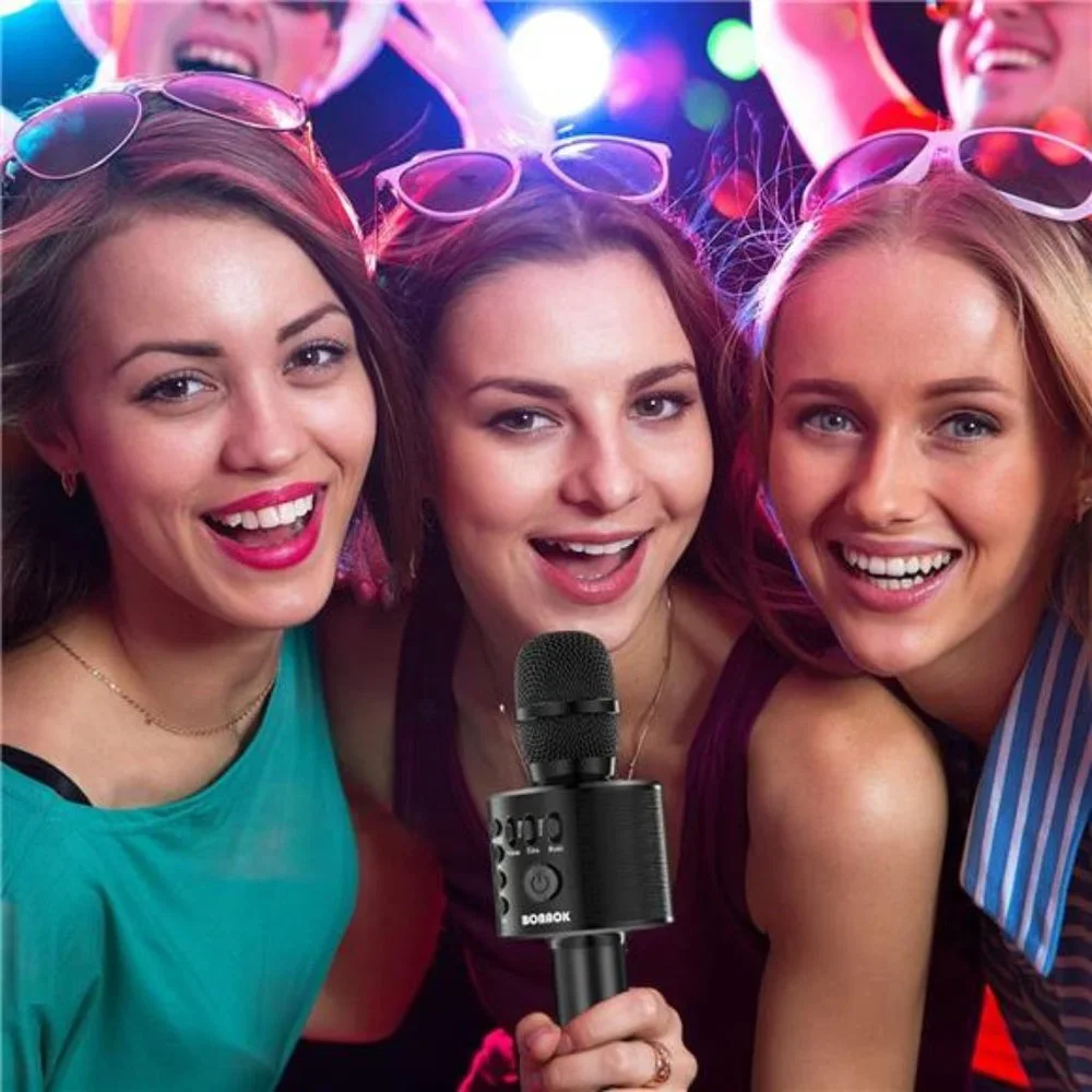 Wireless Bluetooth Karaoke Microphone,3in1 Portable Handheld Karaoke Mic Speaker
